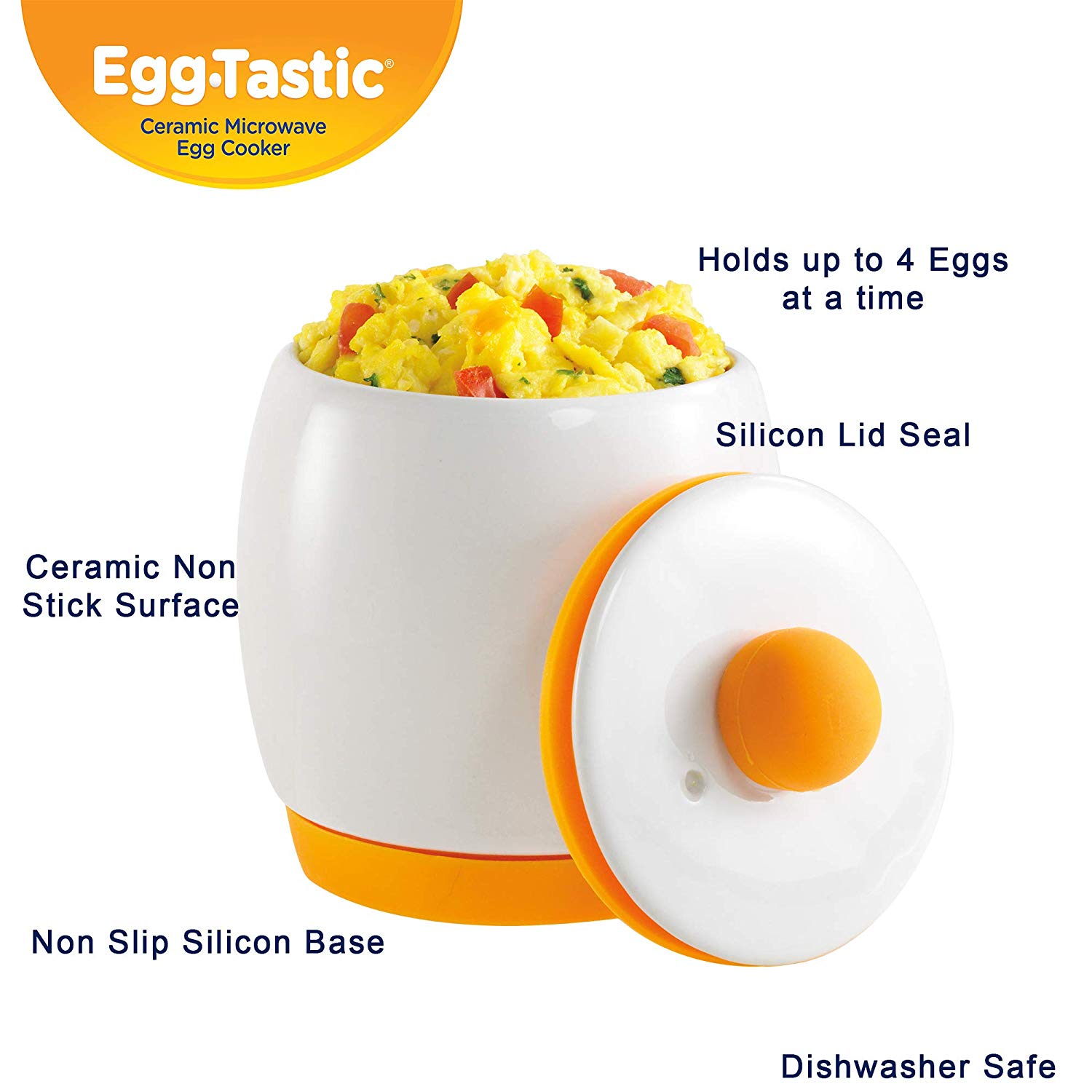 Non Stick Microwave Scrambled Egg and Poached Egg Cooker Ceramic Pot